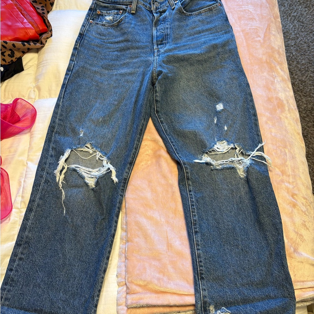 Levi's Blue Distressed Women Jeans